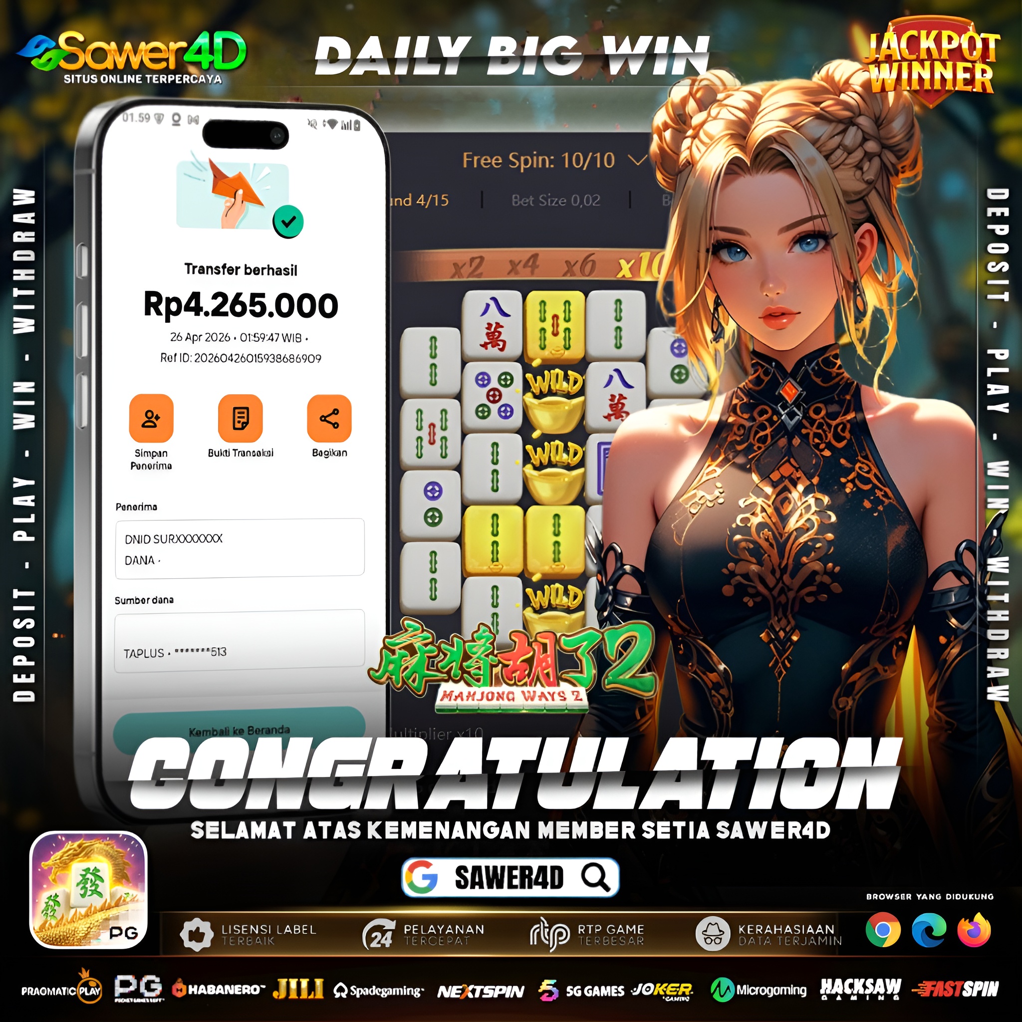 Main santai, hasilnya tetap maksimal 🚀 Sekali jalan, langsung tembus 4,2 juta! 🎯