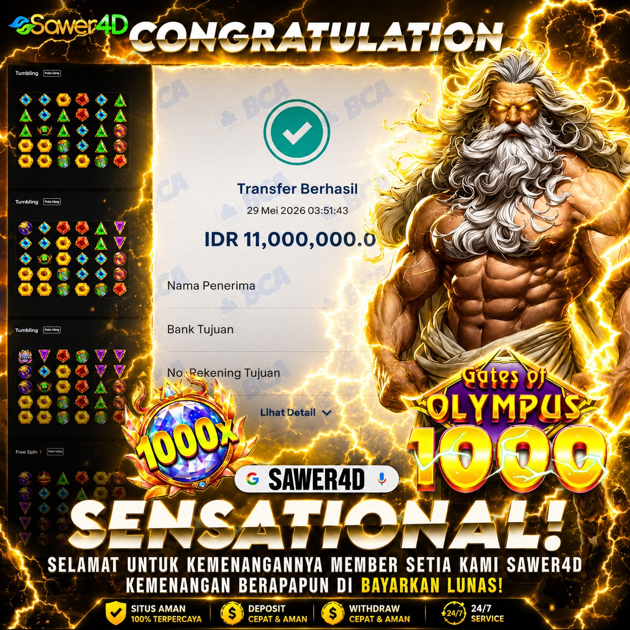 TIDAK MAU KALAH GATES OF OLYMPUS 1000 KEMBALI MENYALA BOSKU....