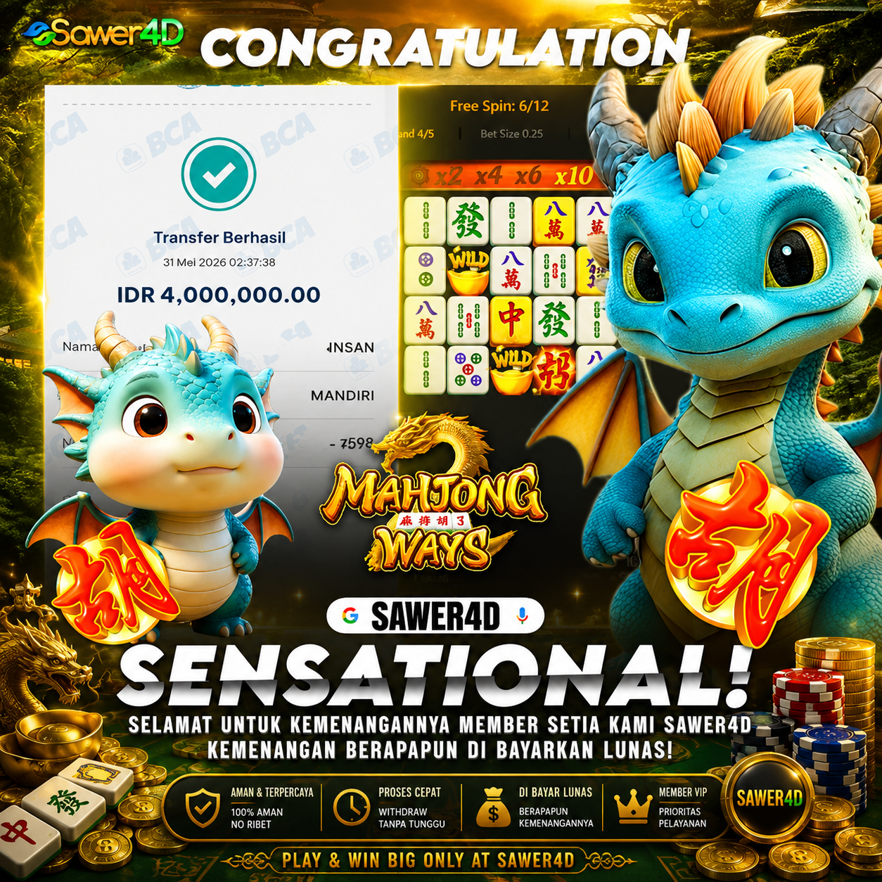 PECAHAN ADALAH KUNCI BUKAN MIMPI....KETIKA LAMBANG SCATTER MENGHANTAM LAYAR SEAKAN SEMESTA BERKATA... TAK ADA YANG MUSTAHIL DI SAWER4D 🔥🐉