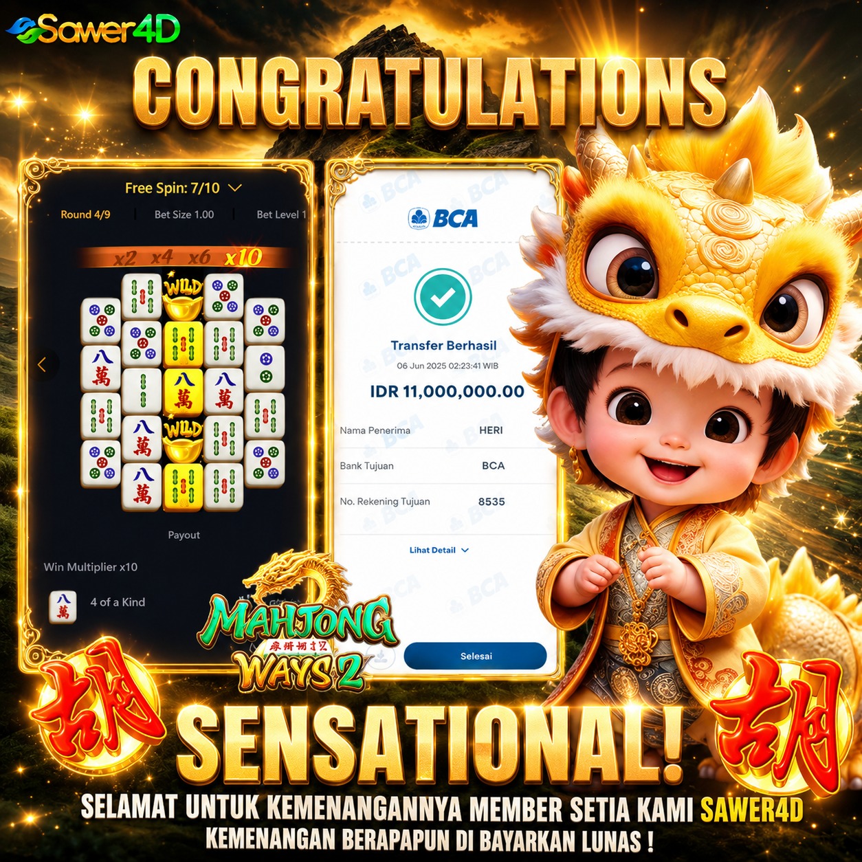 KEBERUNTUNGAN KEMBALI BERPIHAK KEPADA MEMBER SETIA KAMI SAWER4D 🐉💎🔥