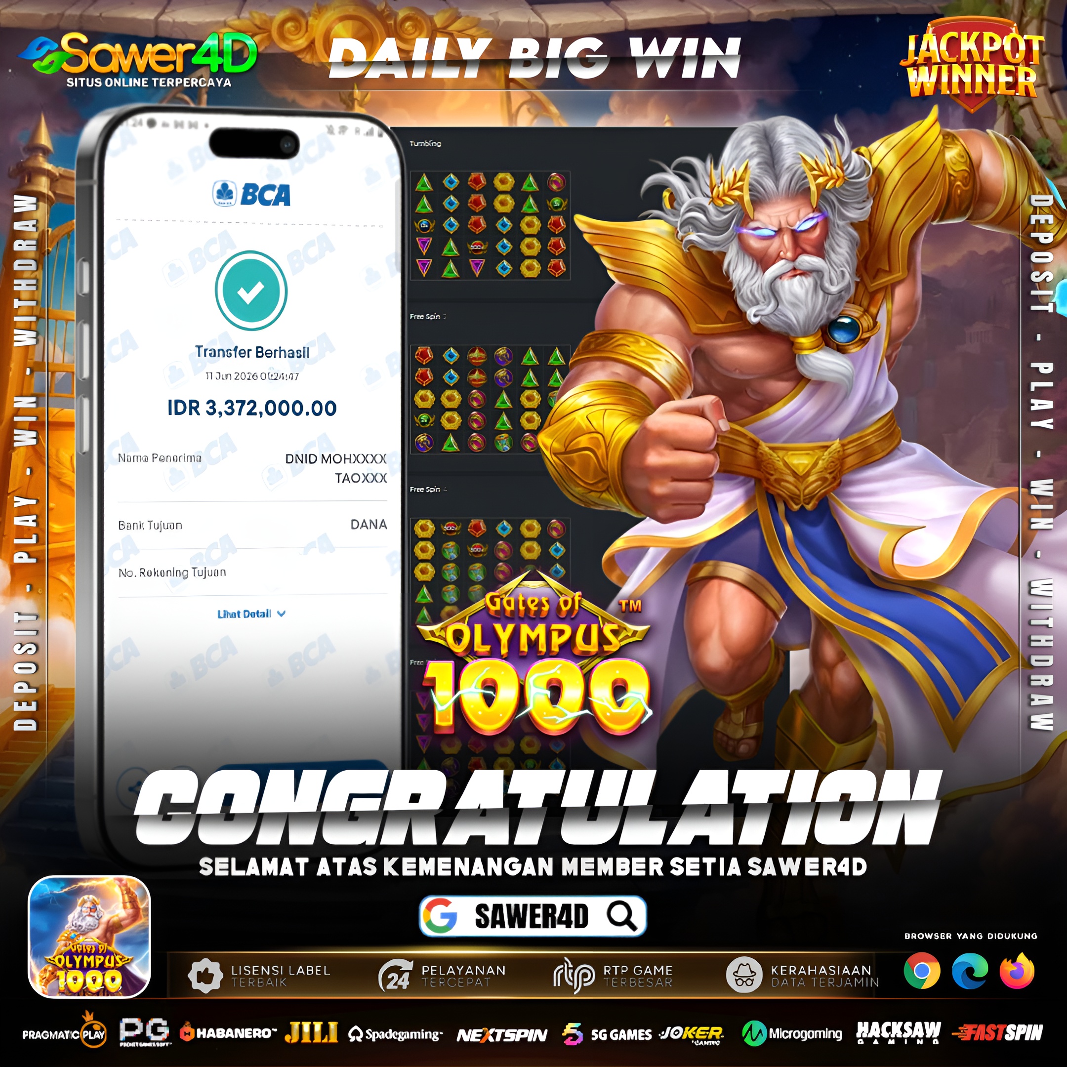 Zeus lagi baik hari ini! Gates of Olympus 1000 kasih kejutan manis dengan kemenangan 3,3 juta. 💰🔥