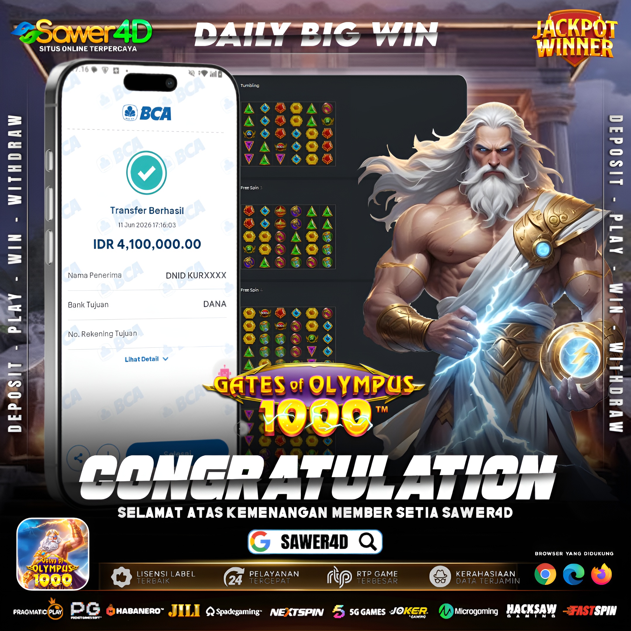 Semoga keberuntungan hari ini menular dan cuan besar berikutnya segera datang. 🚀💸