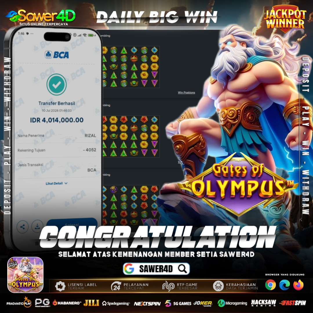 TIDAK KALAH SERUNYA DENGAN GATES OF OLYMPUS  YANG MEMBERIKAN KEMENANGAN BESAR