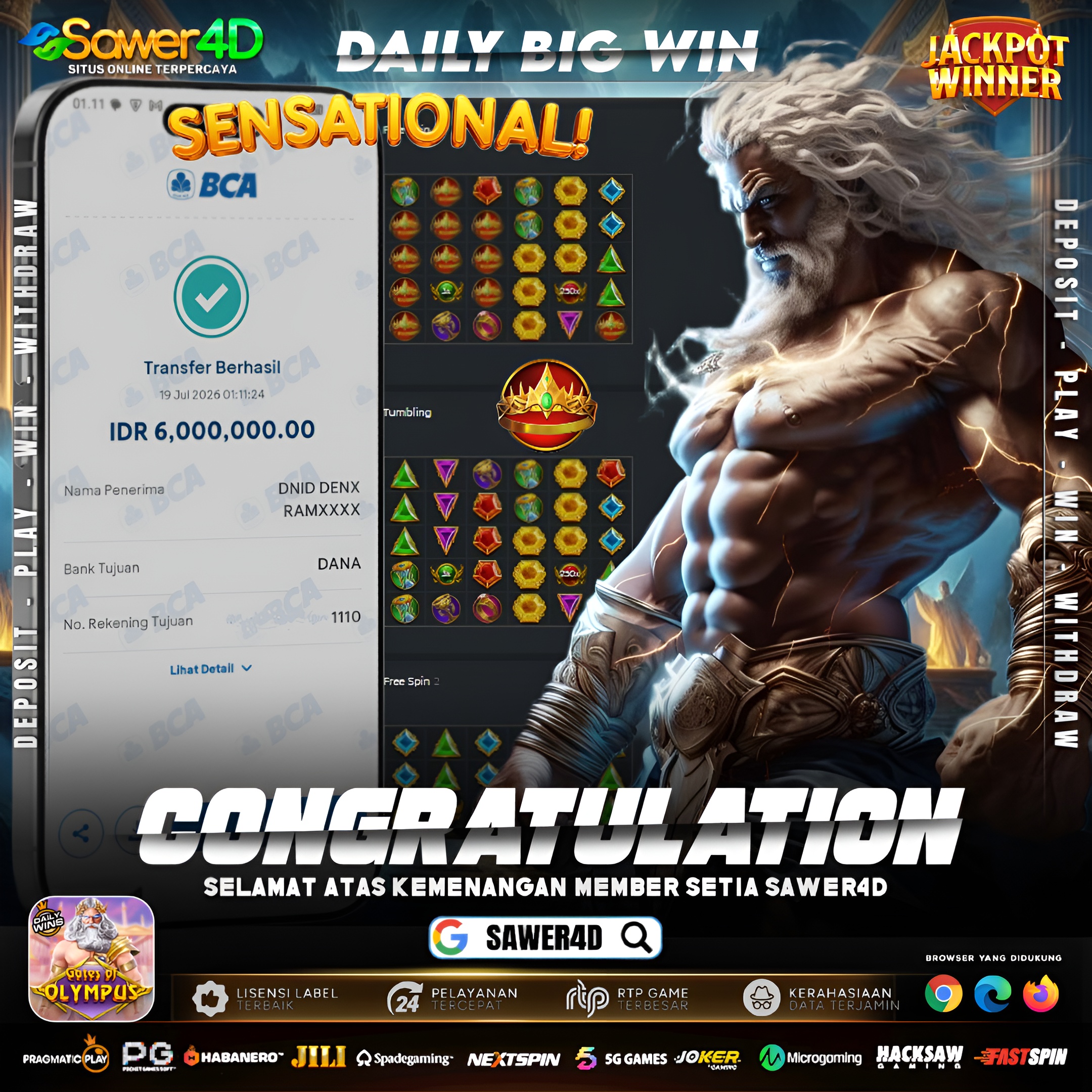 KEMENANGAN LAGI LAGI HADIR DI GAME GATES OF OLYMPUS