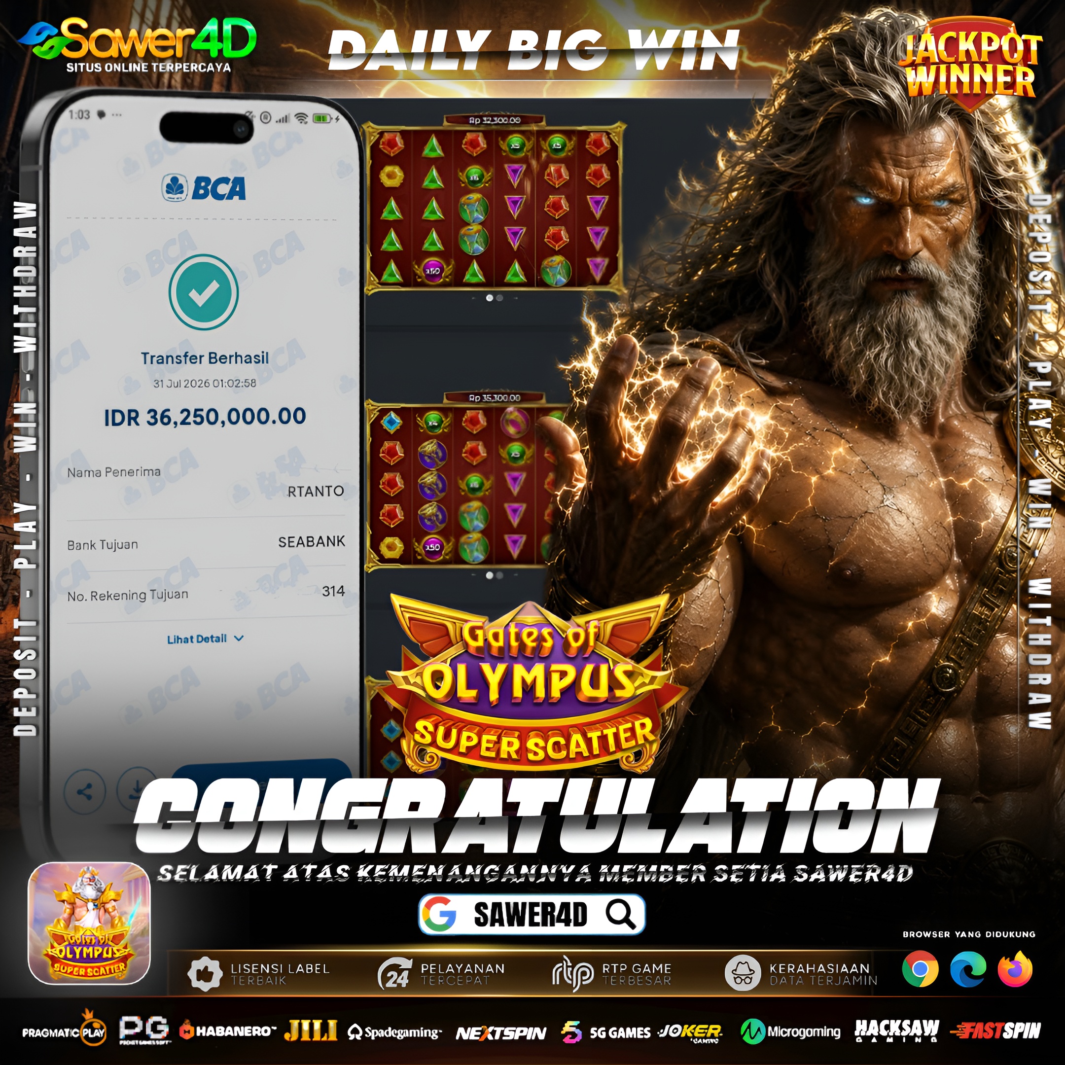 ZEUS NGAMUK....GATES OF OLYMPUS SUPER SCATTER PECAH SELAYAR