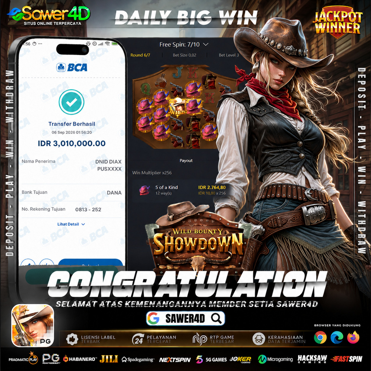 🔥 SELAMAT! Wild Bounty Showdown kali ini memberikan hasil yang benar-benar luar biasa! 🏆✨