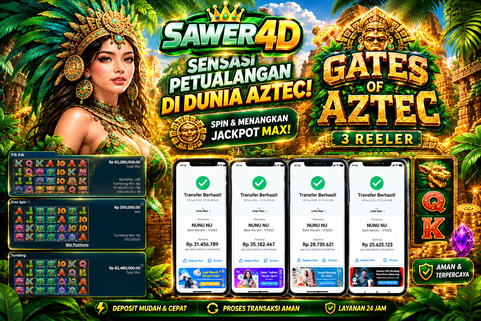 🔥 SELAMAT ATAS KEMENANGAN RP121 JUTA DI GATES OF AZTEC! 🏆✨ Hasil yang luar biasa dan momen kemenangan yang spektakuler! 🎉🔥