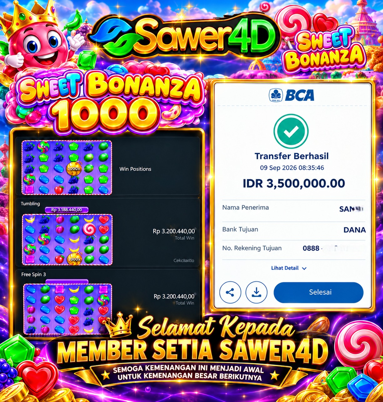 🎉🍬 Hasilnya bikin senyum! Sweet Bonanza kali ini menghadirkan momen kemenangan yang berkesan!