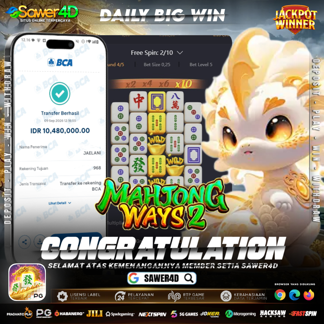 MAHJONG WAYS 2 DI SAWER4D SELALU MEMBERIKAN KEJUTAN...
