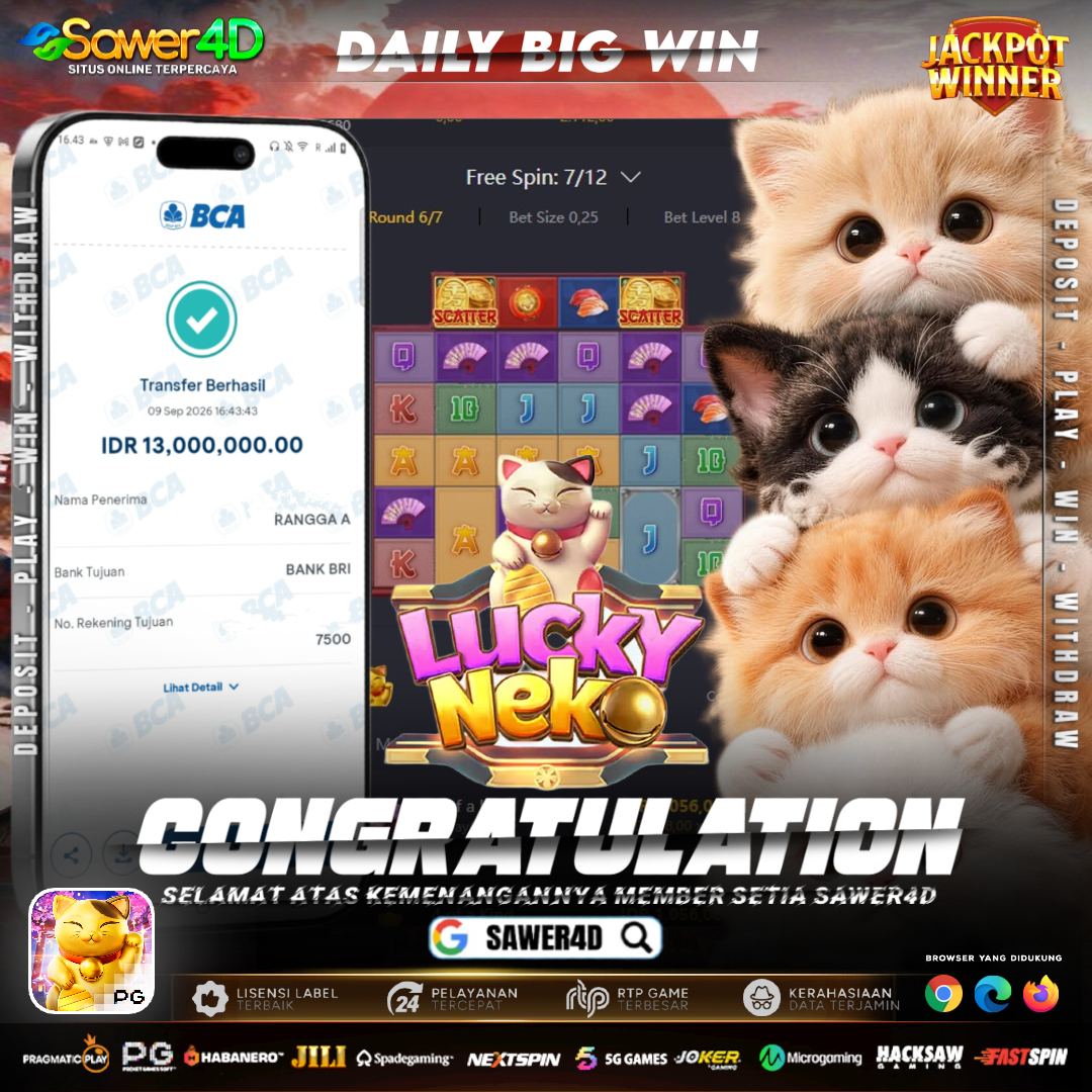 LUCKY NEKO MEMBUKTIKAN KEGACORANNYA DI HARI INI BOR....