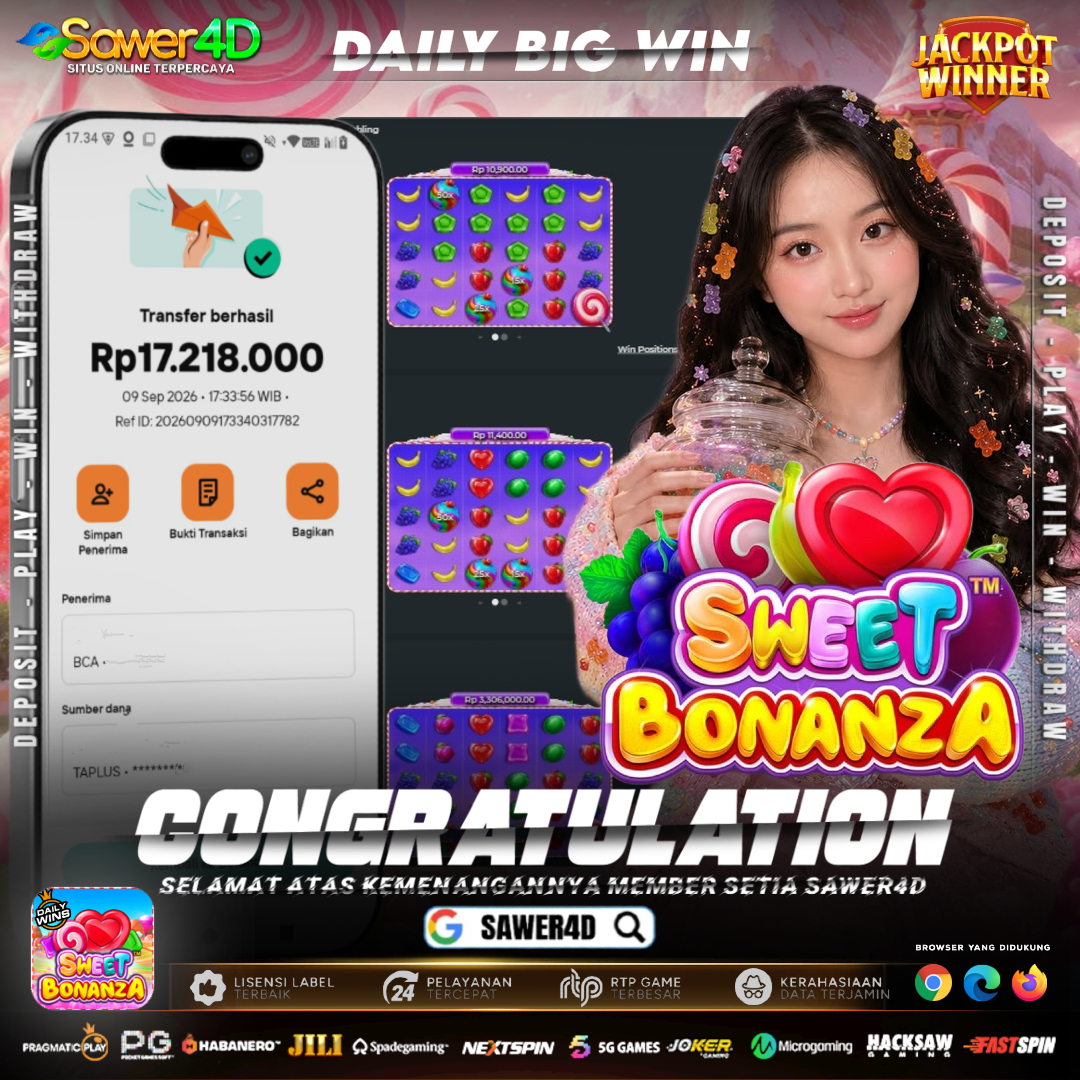 SWEET BONANZA TELAH KEMBALI MENUNJUKKAN KEGACORANNYA DI SAWER4D