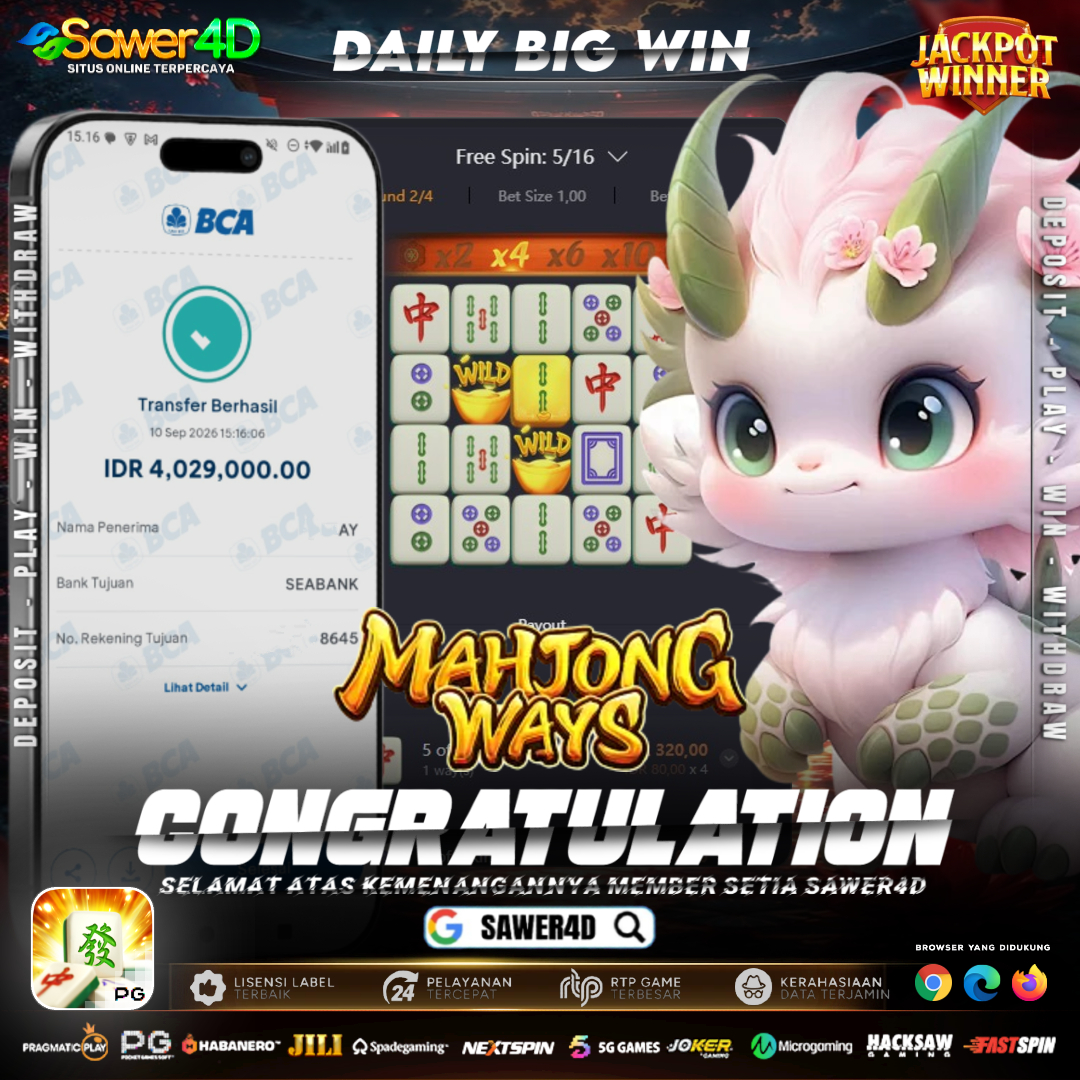 MAHJONG WAYS DI SAWER4D TIDAK TERTANDINGI GACORNYA...
