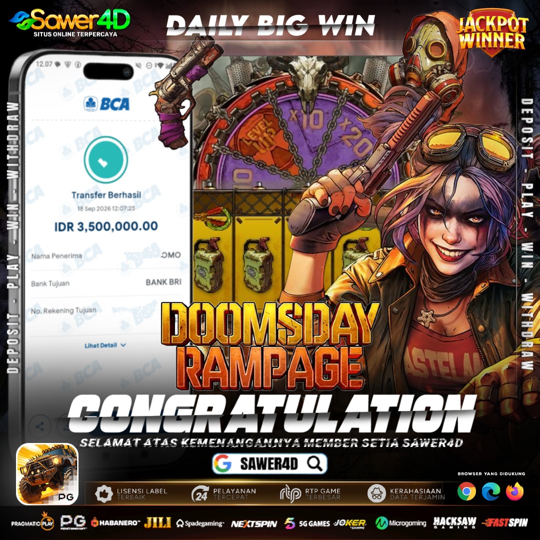 🔥 WINNER OF THE DAY Dari spin menjadi kemenangan jutaan rupiah. SAWER4D — tempatnya para pemburu BIG WIN!