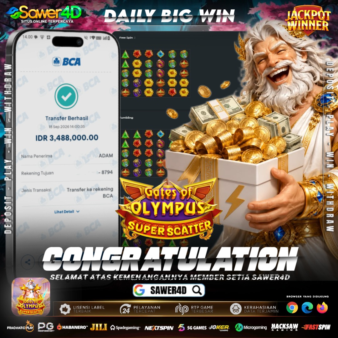 JACKPOT PECAH, WD LANGSUNG MELUNCUR! 💰🔥 GATES OF OLYMPUS SUPER SCATTER Main seru, peluang MAXWIN menanti hanya di SAWER4D!